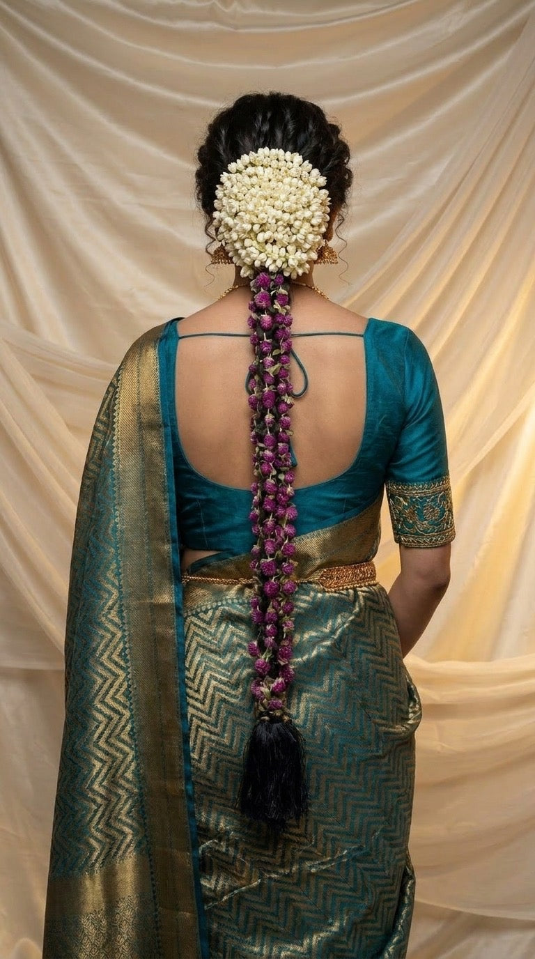 Peacock Teal Handwoven Silk Saree