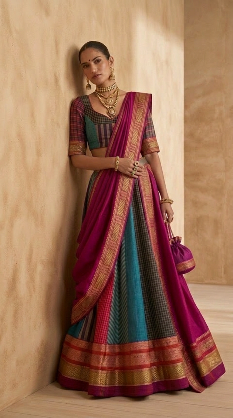 Handwoven Silk Lehenga Set