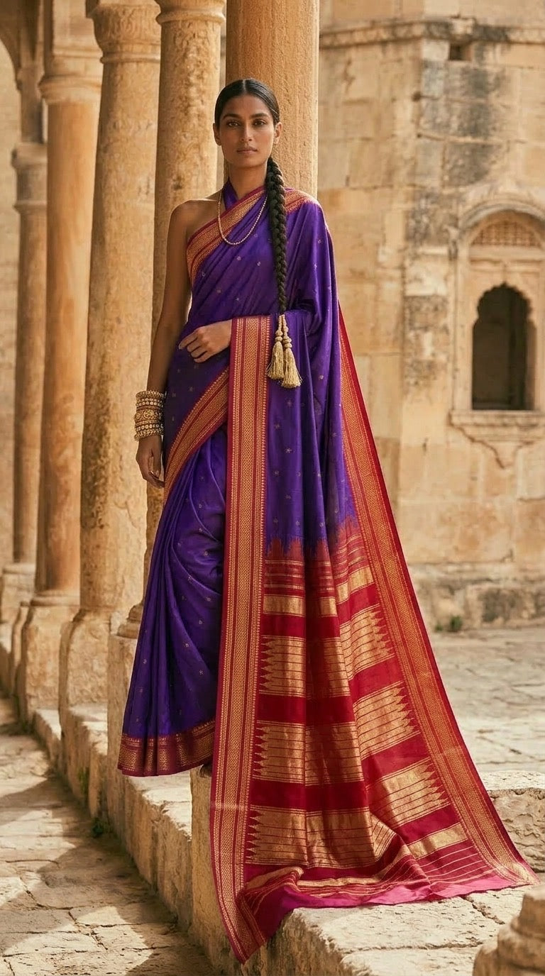 Sari d'Ilkal – Violet et Rouge