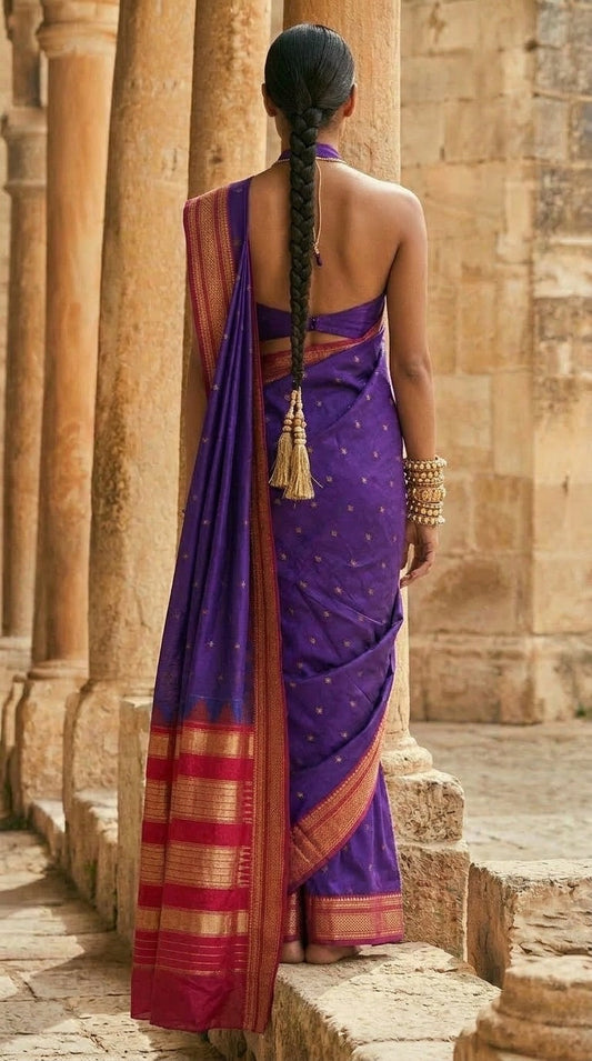 Ilkal Saree – Purple & Red