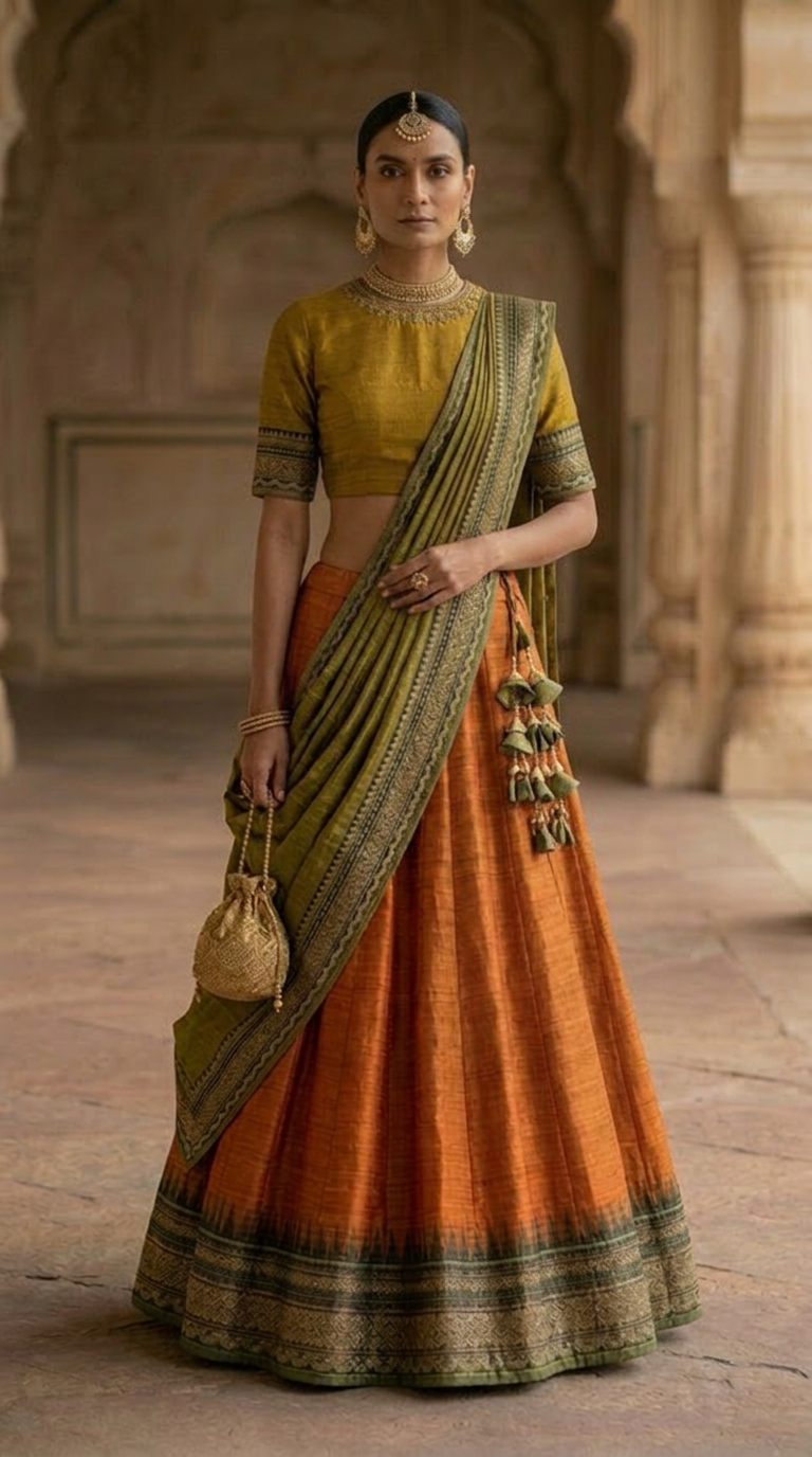 Kesari Silk Lehenga Set