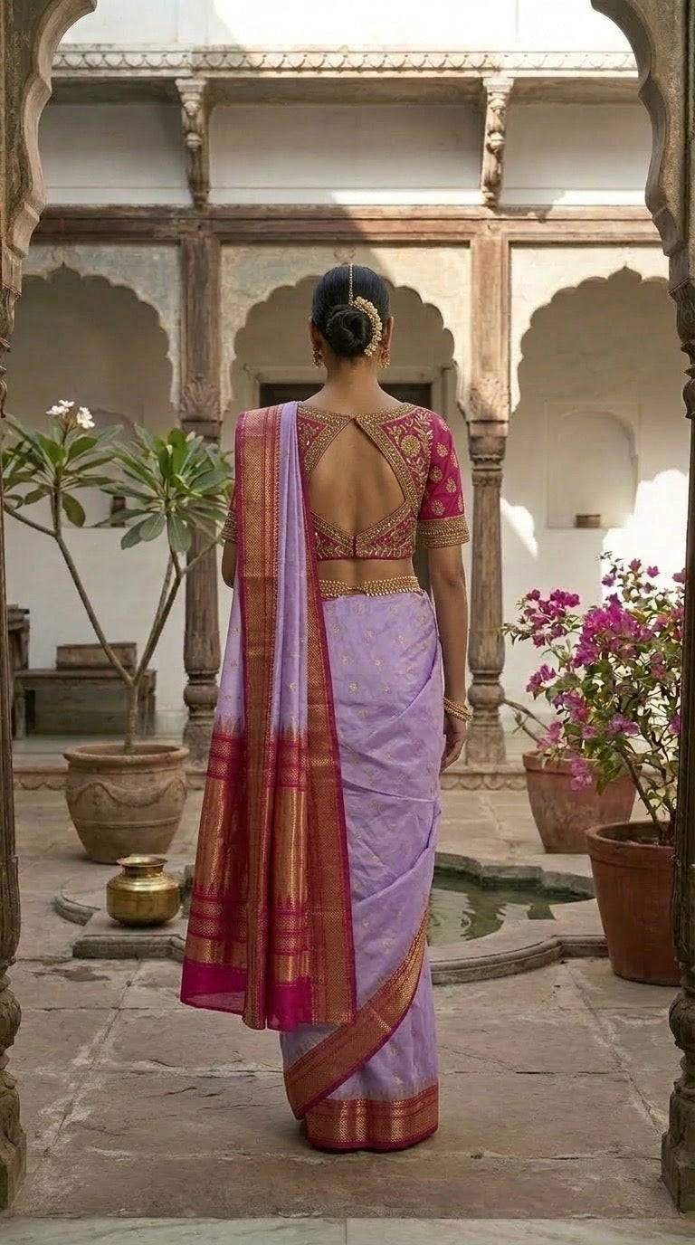 Ilkal Saree – Lavender & Magenta