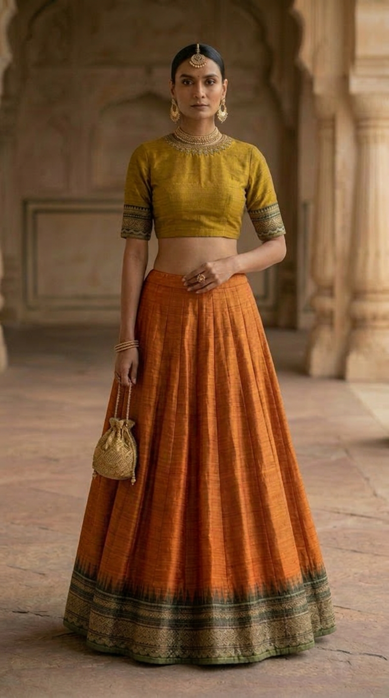Kesari Silk Lehenga Set