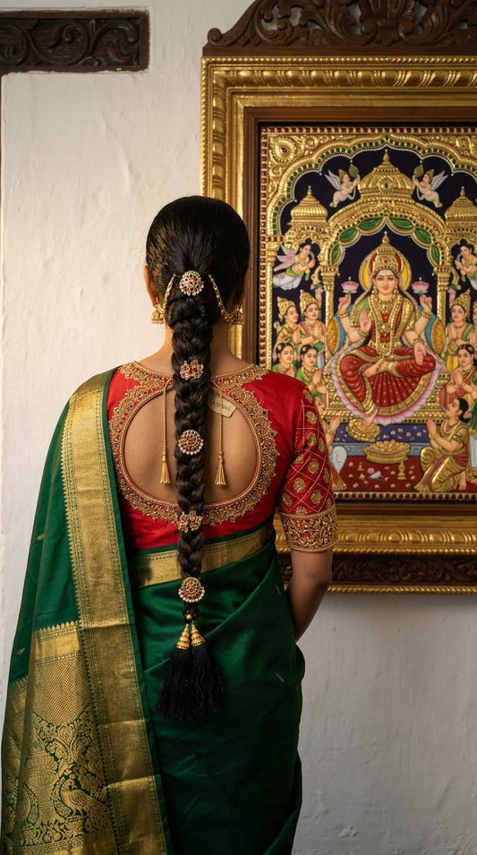 Crimson Silk Embroidered Bridal Blouse