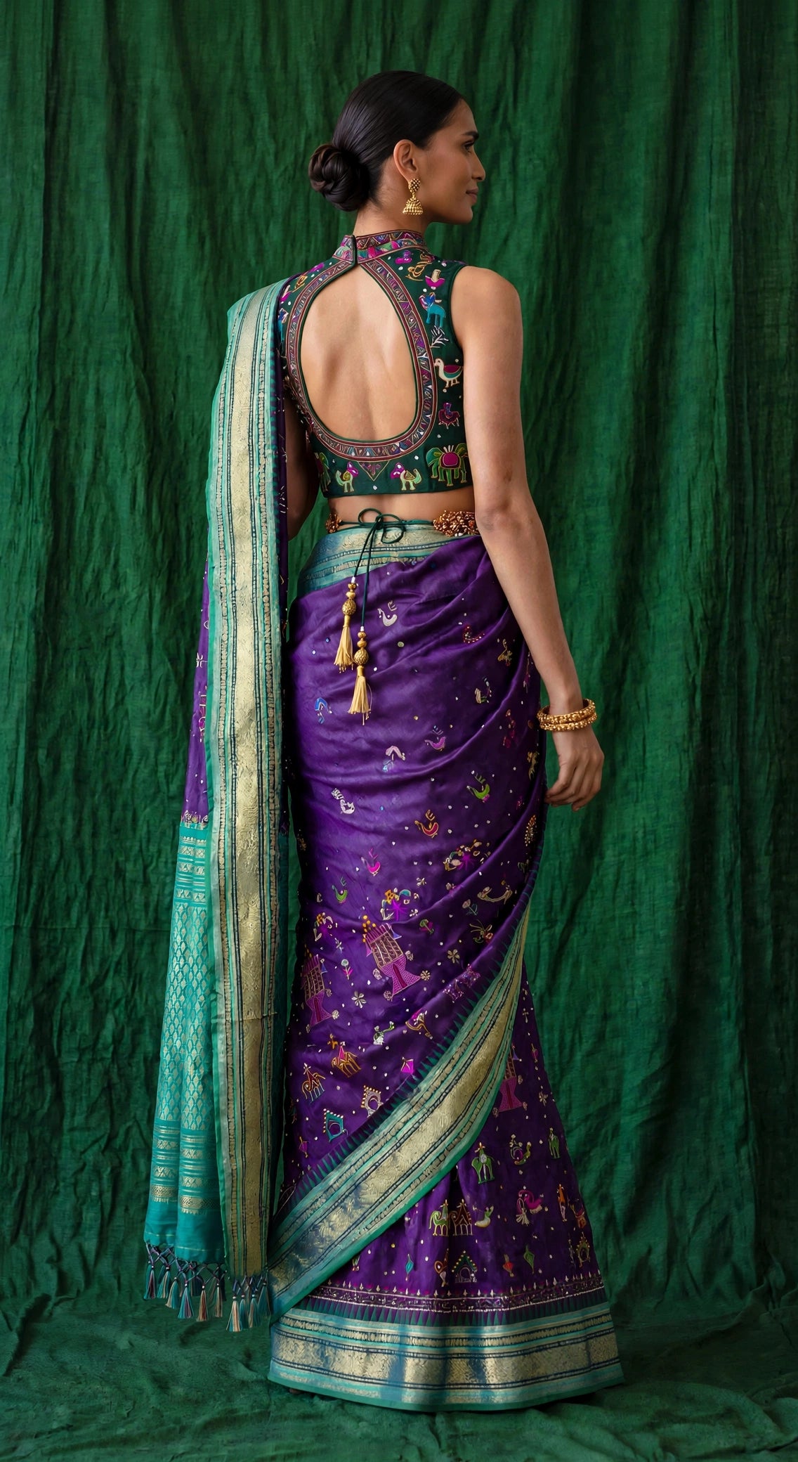 Ilkal Kasuti Handloom Saree in Royal Purple